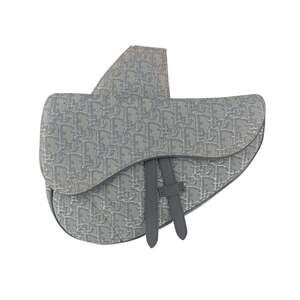 CHRISTIAN DIOR Gray Canvas Shoulder Bag